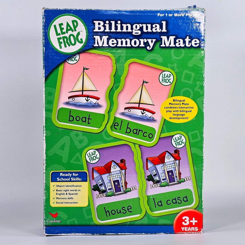 LeapFrog Bilingual Memory Mate Spanish English Matching Game 90 Cards Ages 3+